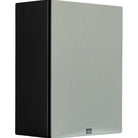 Lyngdorf BW-2 High Bandwidth Subwoofer black speaker front view angled right with gray grille