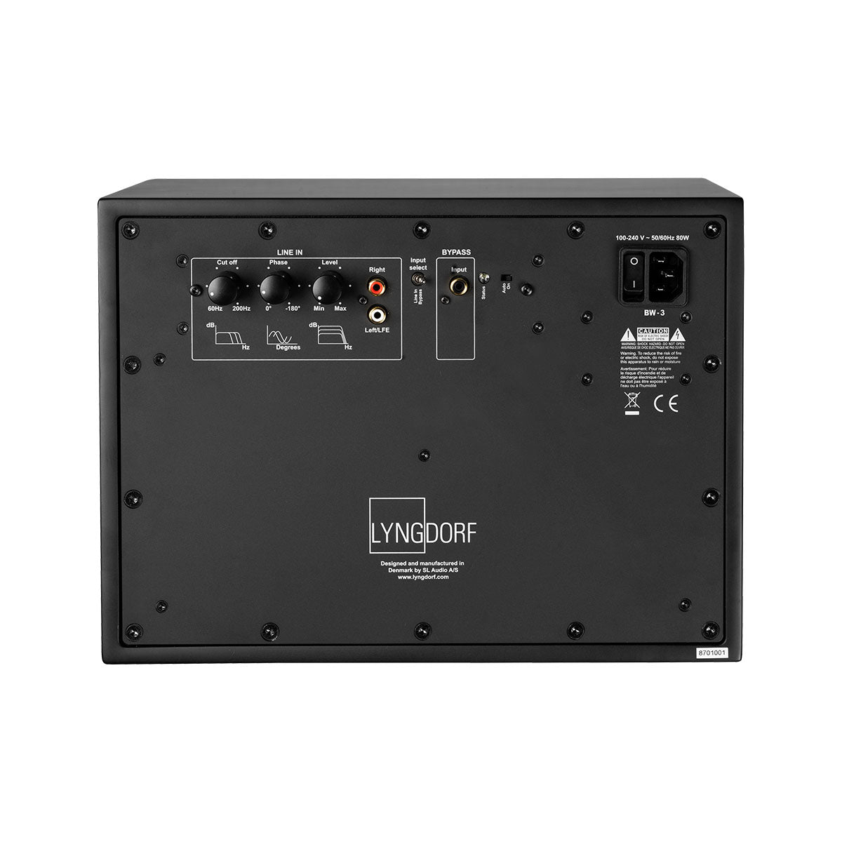 Lyngdorf BW-3 Black Audiophile Subwoofer rear view