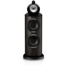 Bowers & Wilkins 801 D5 Floorstanding Loudspeaker - front view of single Dark Walnut speaker without grilles