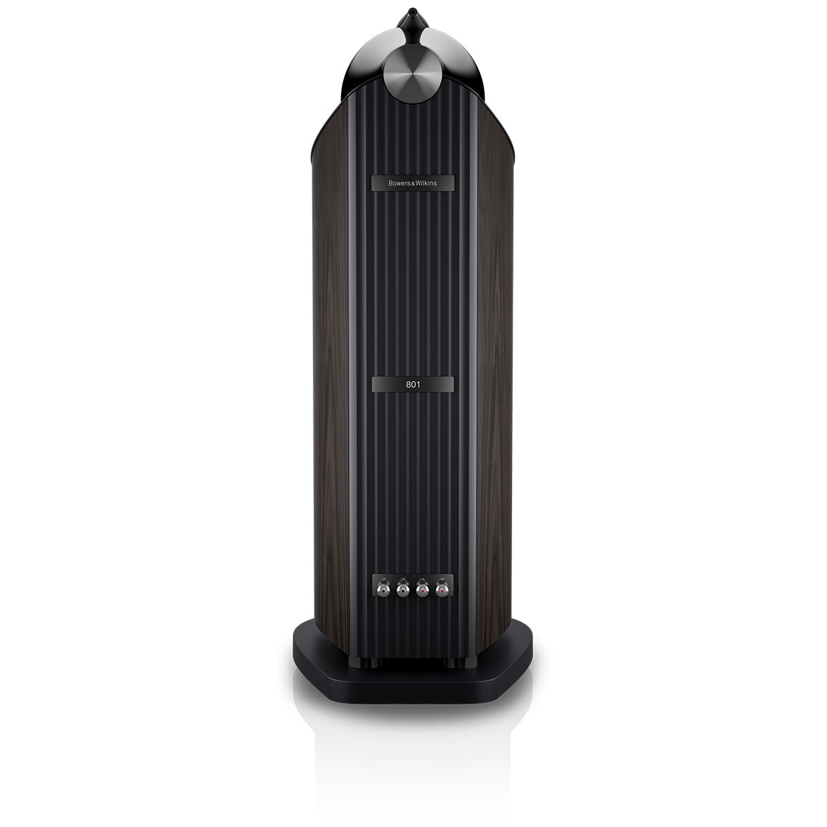 Bowers & Wilkins 801 D5 Floorstanding Loudspeaker - rear view of single Dark Walnut speaker