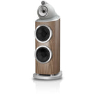Bowers & Wilkins 801 D5 Floorstanding Loudspeaker - front view of single Light Walnut speaker without grilles angled left
