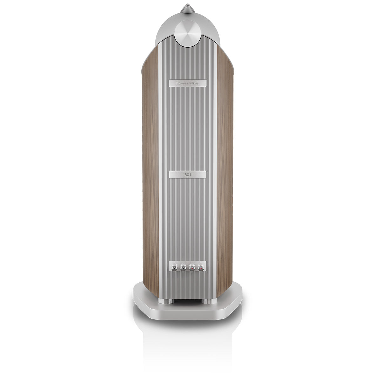 Bowers & Wilkins 801 D5 Floorstanding Loudspeaker - rear view of single Light Walnut speaker