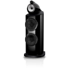Bowers & Wilkins 801 D5 Floorstanding Loudspeaker - front view of single Stealth Black speaker without grilles angled left
