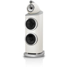 Bowers & Wilkins 801 D5 Floorstanding Loudspeaker - front view of single Warm White speaker without grilles angled left