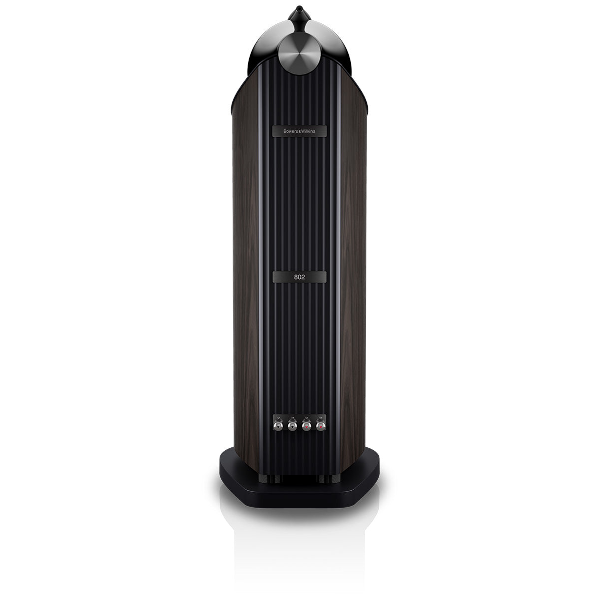 Bowers & Wilkins 802 D5 Floorstanding Loudspeaker - rear view of single Dark Walnut speaker