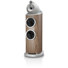 Bowers & Wilkins 802 D5 Floorstanding Loudspeaker - front view of single Light Walnut speaker without grilles angled left