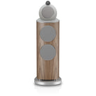 Bowers & Wilkins 802 D5 Floorstanding Loudspeaker - front view of single Light Walnut speaker with grilles