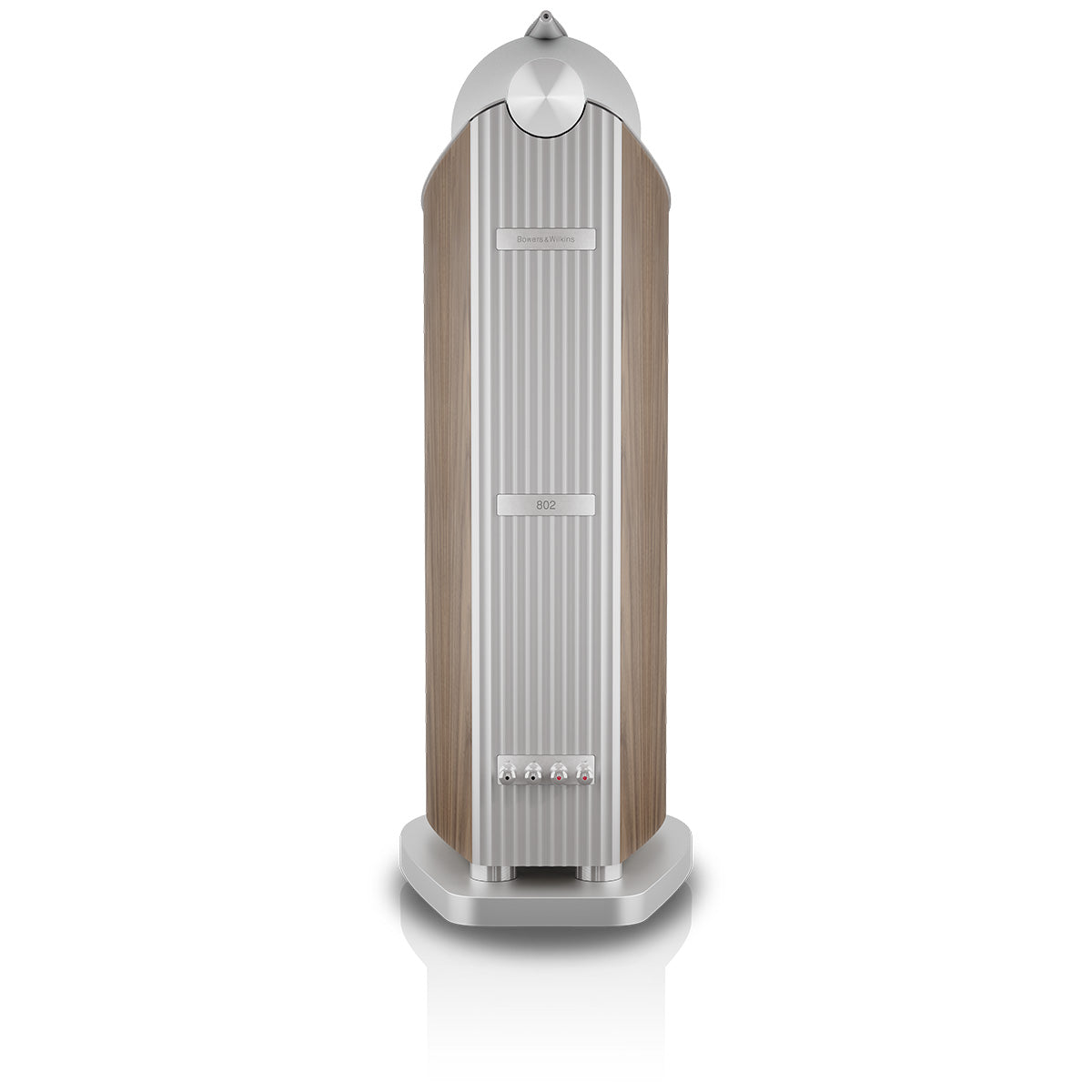 Bowers & Wilkins 802 D5 Floorstanding Loudspeaker - rear view of single Light Walnut speaker