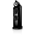 Bowers & Wilkins 802 D5 Floorstanding Loudspeaker - front view of single Stealth Black speaker without grilles angled left