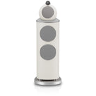 Bowers & Wilkins 802 D5 Floorstanding Loudspeaker - front view of single Warm White speaker with grilles