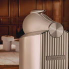 Bowers & Wilkins 801 D5 Floorstanding Loudspeaker - lifestyle photo detail of top rear view of single Warm White speaker