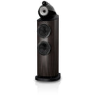 Bowers & Wilkins 803 D5 Floorstanding Loudspeaker - front view of single Dark Walnut speaker without grilles angled left
