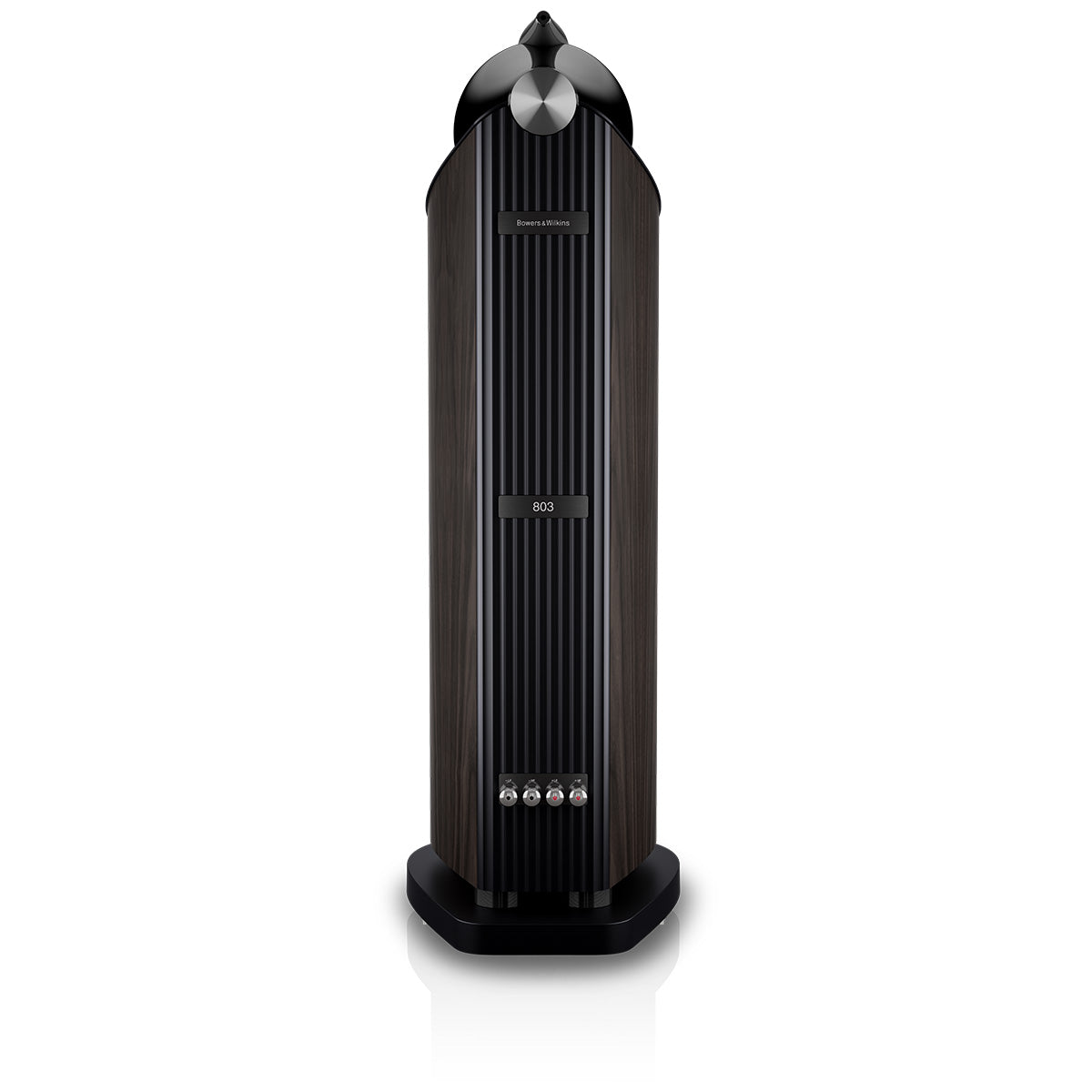 Bowers & Wilkins 803 D5 Floorstanding Loudspeaker - rear view of single Dark Walnut speaker