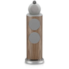 Bowers & Wilkins 803 D5 Floorstanding Loudspeaker - front view of single Light Walnut speaker with grilles