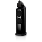 Bowers & Wilkins 803 D5 Floorstanding Loudspeaker - front view of single Stealth Black speaker with grilles angled left