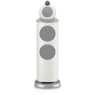 Bowers & Wilkins 803 D5 Floorstanding Loudspeaker - front view of single Warm White speaker with grilles