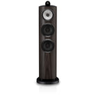 Bowers & Wilkins 804 D5 Floorstanding Loudspeaker - front view of single Dark Walnut speaker without grilles
