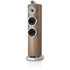 Bowers & Wilkins 804 D5 Floorstanding Loudspeaker - front view of single Light Walnut speaker without grilles angled left