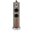 Bowers & Wilkins 804 D5 Floorstanding Loudspeaker - front view of single Light Walnut speaker without grilles