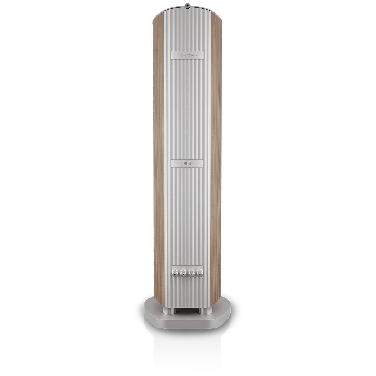 Bowers & Wilkins 804 D5 Floorstanding Loudspeaker - rear view of single Light Walnut speaker