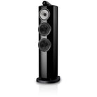 Bowers & Wilkins 804 D5 Floorstanding Loudspeaker - front view of single Stealth Black speaker without grilles angled left