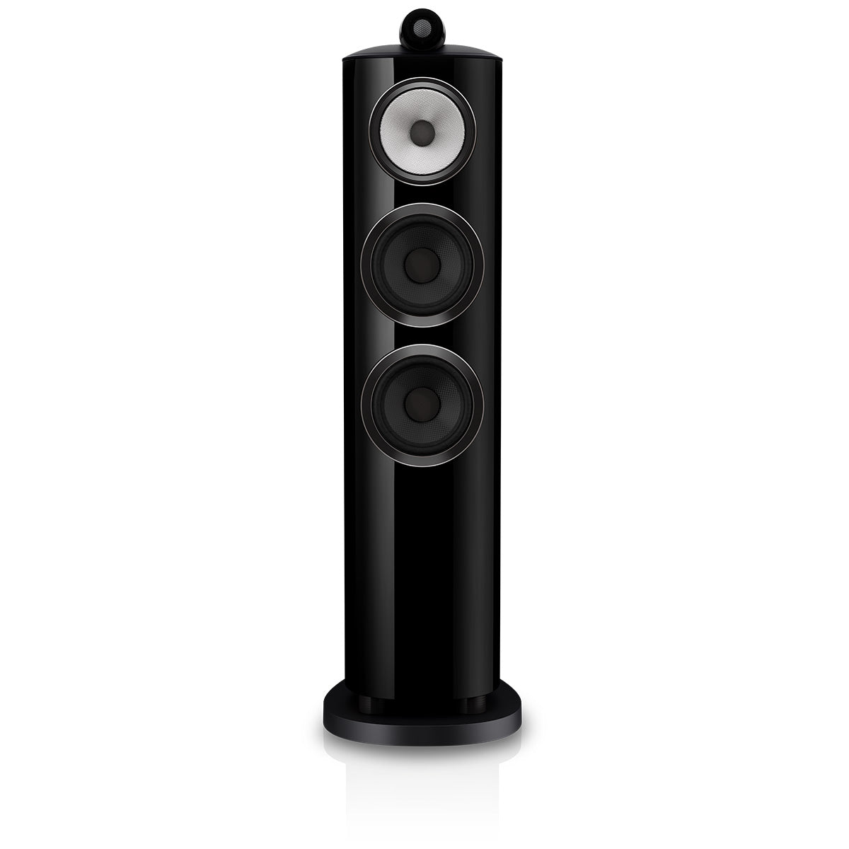 Bowers & Wilkins 804 D5 Floorstanding Loudspeaker - front view of single Stealth Black speaker without grilles