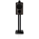 Bowers & Wilkins 805 D5 Bookshelf Loudspeaker - front view of single Dark Walnut speaker on stand with grille