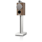 Bowers & Wilkins 805 D5 Bookshelf Loudspeaker - front view of single Light Walnut speaker on stand with grille angled left