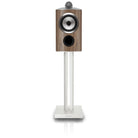 Bowers & Wilkins 805 D5 Bookshelf Loudspeaker - front view of single Light Walnut speaker on stand without grille