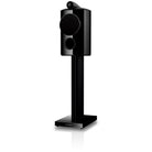 Bowers & Wilkins 805 D5 Bookshelf Loudspeaker - front view of single Stealth Black speaker on stand with grille angled left