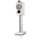 Bowers & Wilkins 805 D5 Bookshelf Loudspeaker - front view of single Warm White speaker on stand with grille angled left