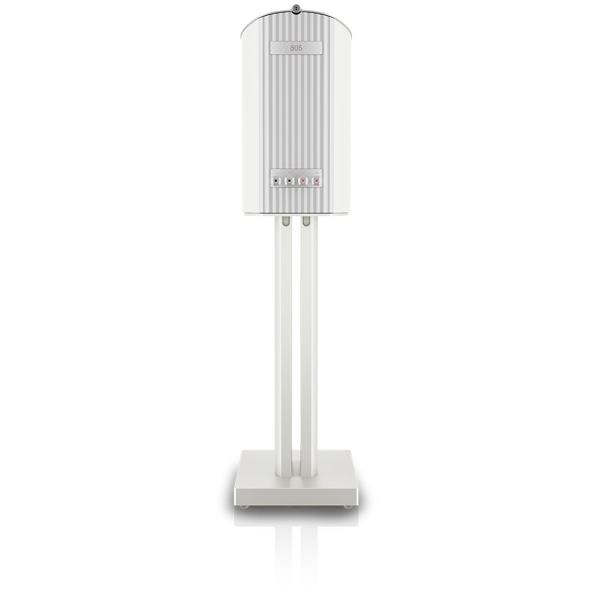 Bowers & Wilkins 805 D5 Bookshelf Loudspeaker - rear view of single Warm White speaker on stand