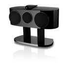 Bowers & Wilkins HTM81 D5 Center Channel Loudspeaker - front view of Stealth Black speaker angled left with grilles