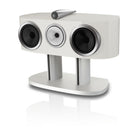 Bowers & Wilkins HTM81 D5 Center Channel Loudspeaker - front view of Warm White speaker angled left without grilles