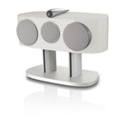 Bowers & Wilkins HTM81 D5 Center Channel Loudspeaker - front view of Warm White speaker angled left with grilles