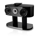 Bowers & Wilkins HTM82 D5 Center Channel Loudspeaker - front view of Stealth Black speaker angled left without grilles