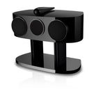 Bowers & Wilkins HTM82 D5 Center Channel Loudspeaker - front view of Stealth Black speaker angled left with grilles