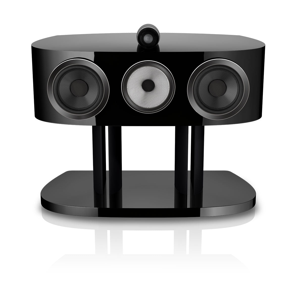 Bowers & Wilkins HTM82 D5 Center Channel Loudspeaker - front view of Stealth Black speaker without grilles