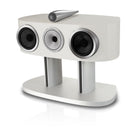 Bowers & Wilkins HTM82 D5 Center Channel Loudspeaker - front view of Warm White speaker angled left without grilles