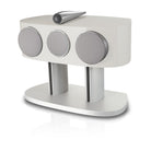 Bowers & Wilkins HTM82 D5 Center Channel Loudspeaker - front view of Warm White speaker angled left with grilles