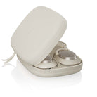 Bowers & Wilkins Px7 S3 Over-Ear Noise-Cancelling Headphones - White - headphones laying flat in partly-open case