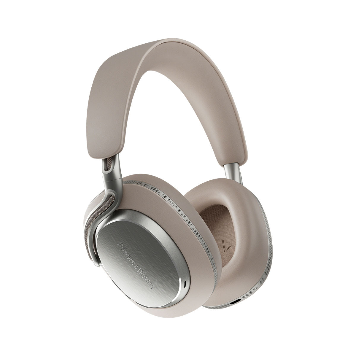 Bowers & Wilkins Px8 S2 Wireless Over-Ear Headphones - Stone - side view angled right