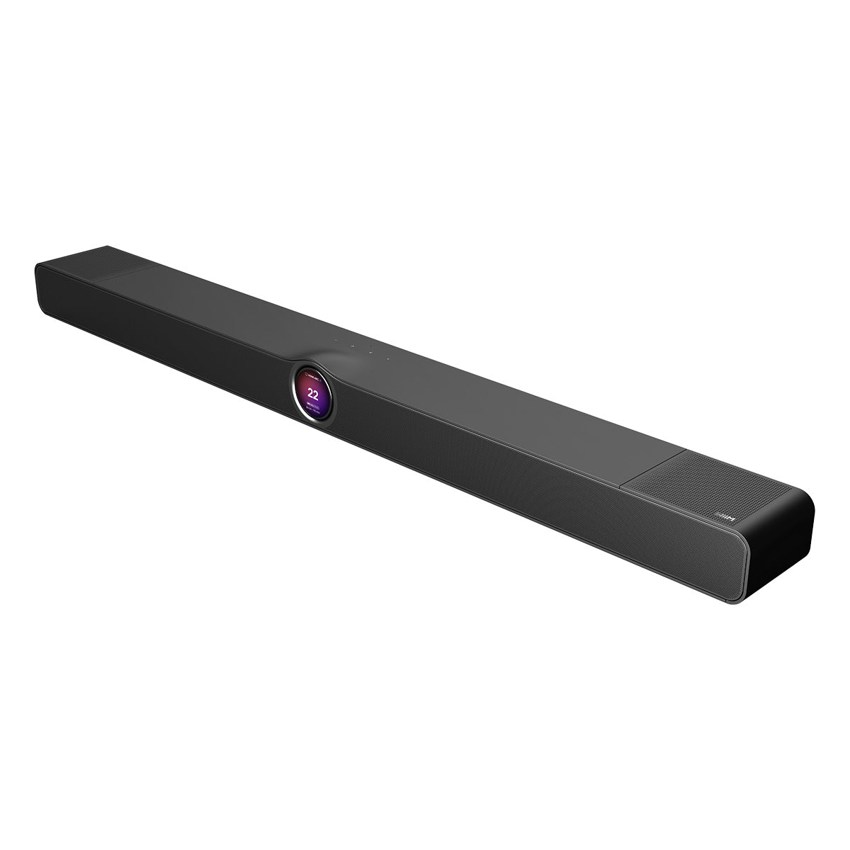 WiiM Bar 3.0.2 Soundbar with Dolby Atmos - Matte Black - angled front view
