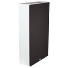 Lyngdorf FR-1 Speaker front view angled right white unit with black grille