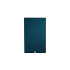 Lyngdorf FR-1 Speaker front view white unit with blue grille