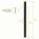 Kanto CM-EXT60 Extension for Indoor CM Series Hanging Ceiling TV Mounts, 60 cm with measurements and text on a white background
