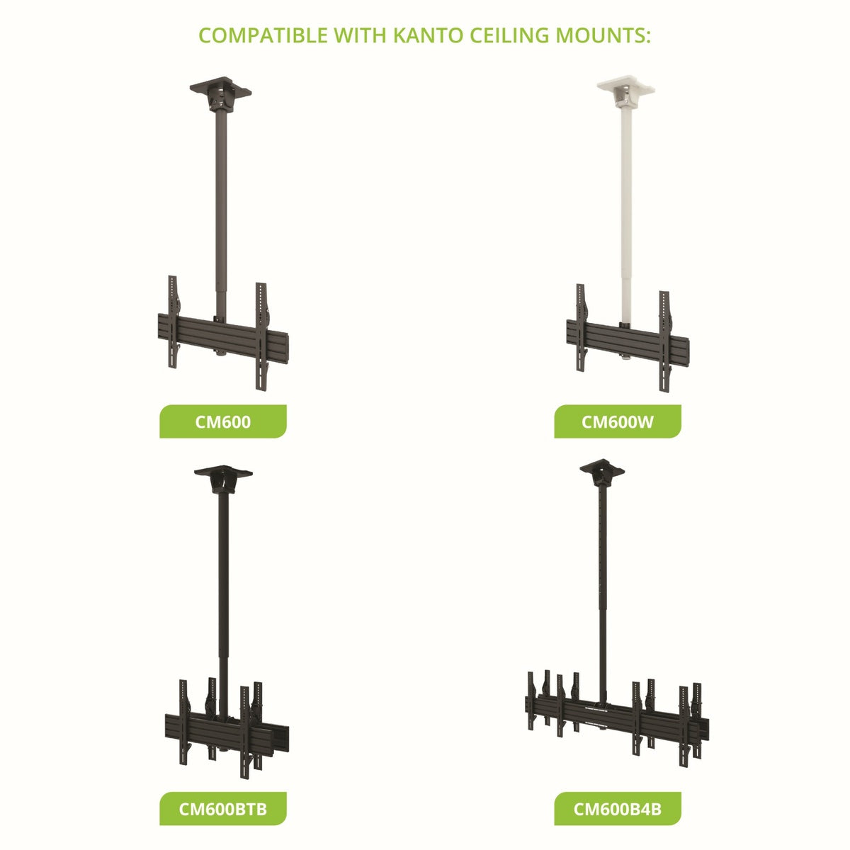 Kanto CM-EXT60 Extension for Indoor CM Series Hanging Ceiling TV Mounts, 60 cm