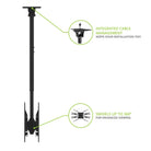 TV mount with integrated cable management and swivel feature on a white background