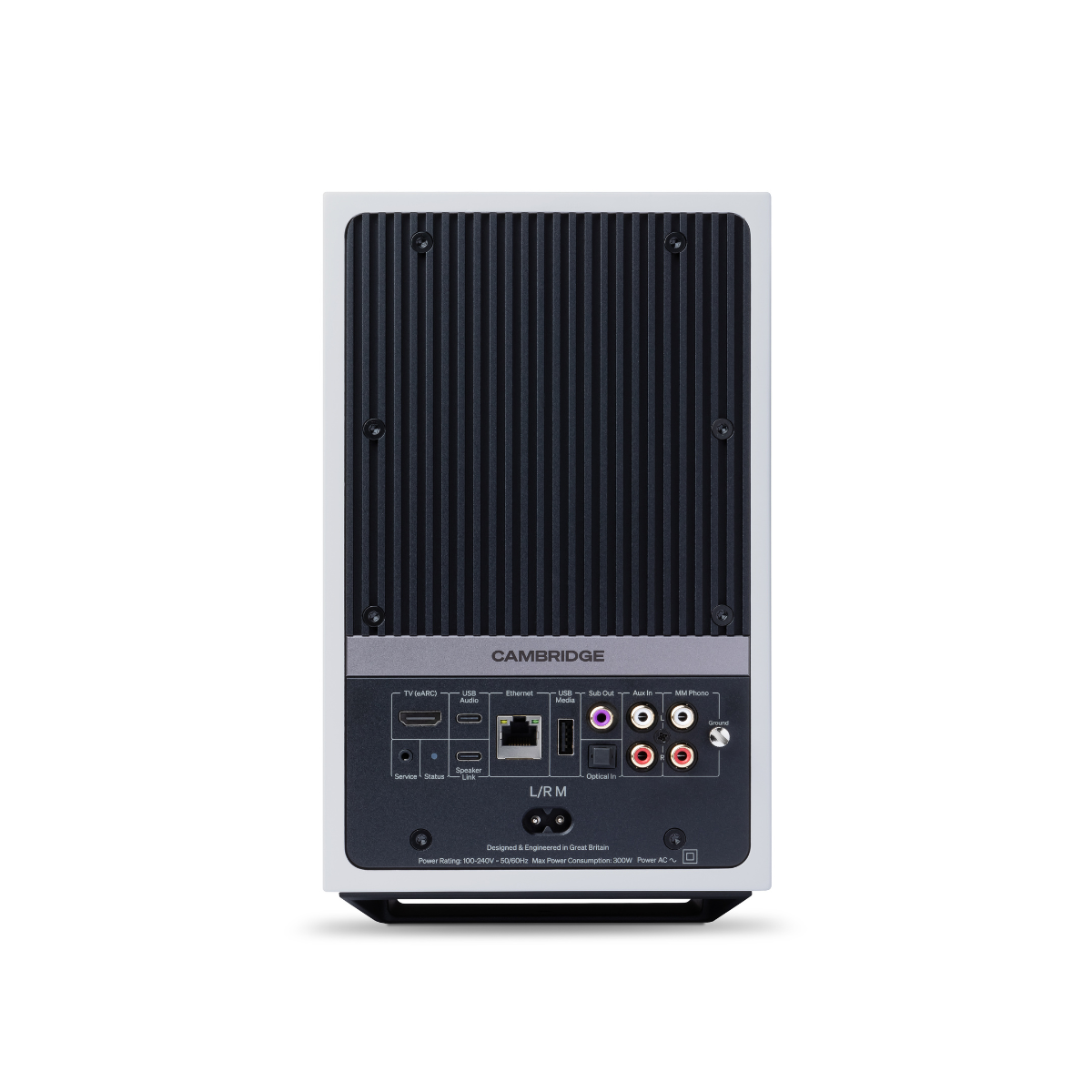 White Cambridge Audio L/R M Compact Active Stereo Streaming Speakers 