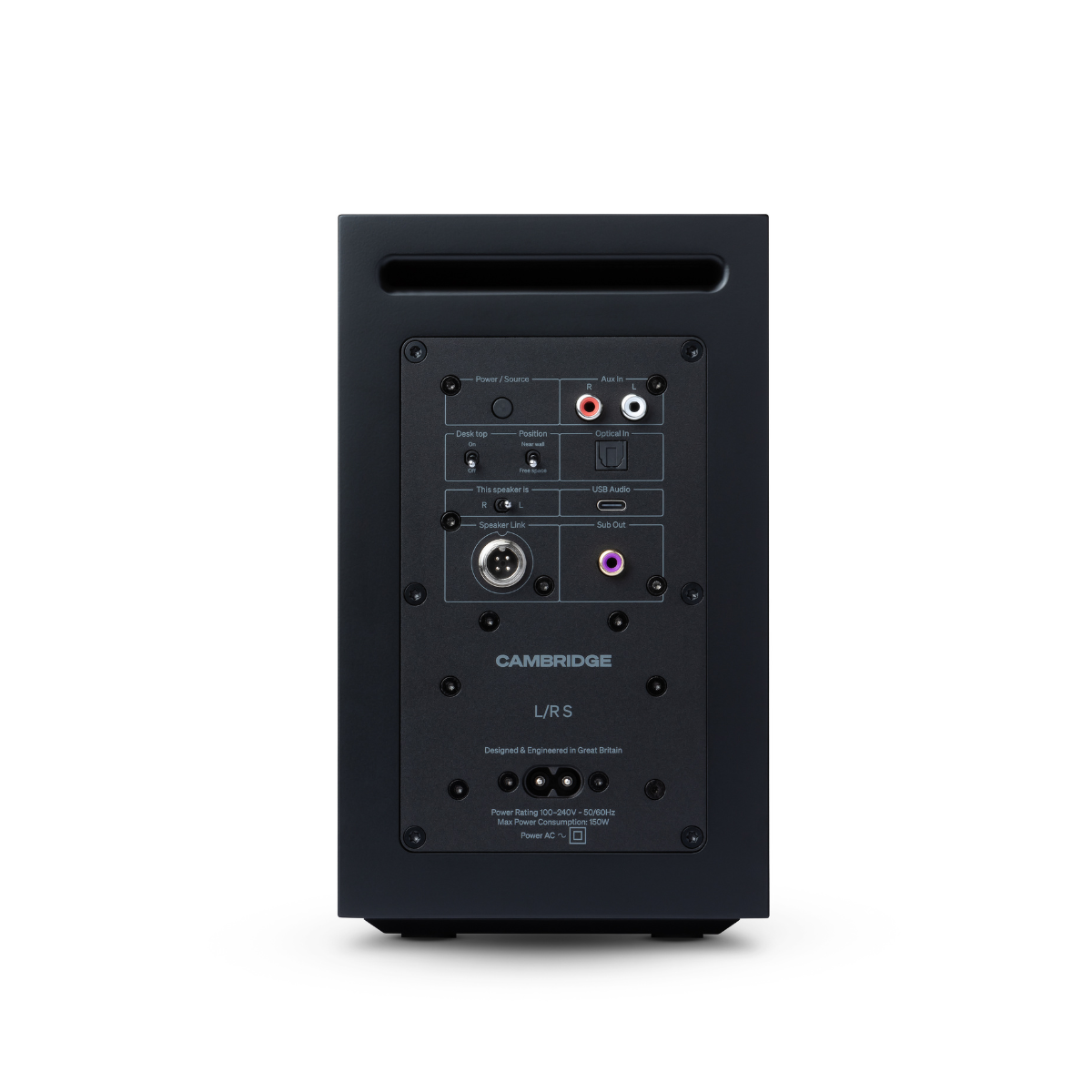 Black Cambridge Audio L/R S Ultra Compact Active Stereo Speakers